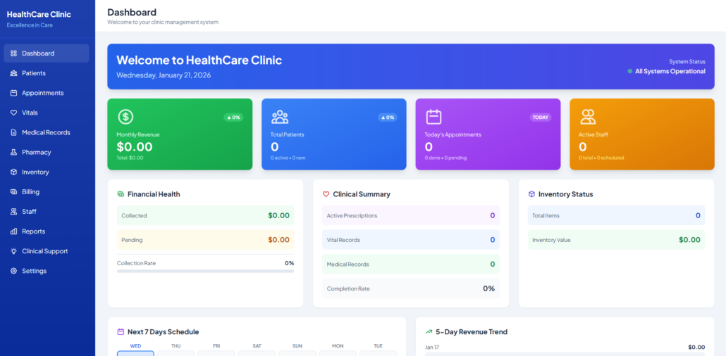 Clinic Management System (Version 1)