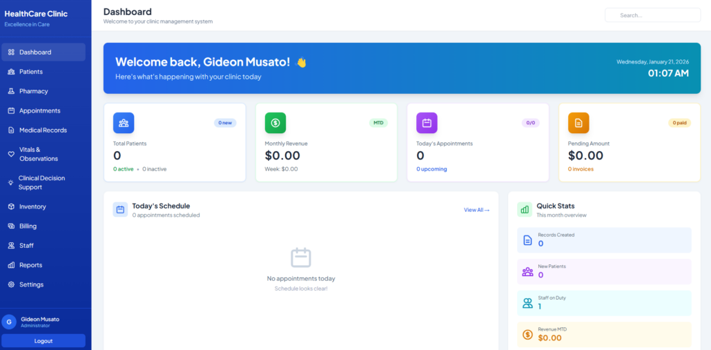 Advanced Clinic Management System (Version 2)