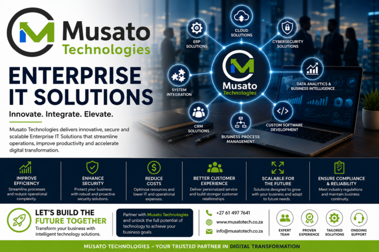 Musato Technologies – Empowering Businesses Through Innovative Enterprise IT Solutions.