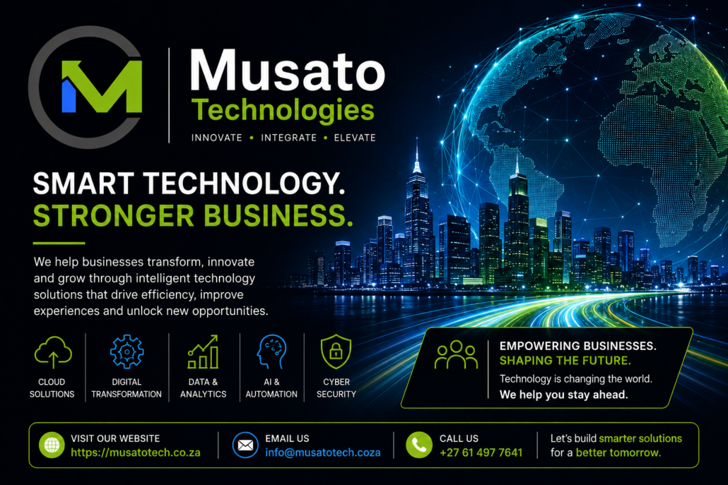Ready to Transform Your Business Through Technology by Musato Technologies the most innovative IT company in South Africa