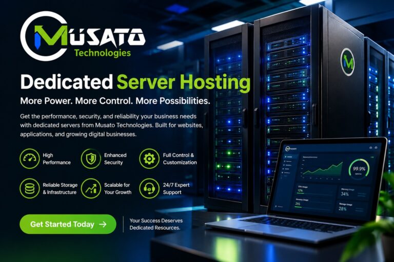 Dedicated Server Hosting Excellence by Musato Technologies the leading IT company in Africa